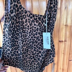 Reformation Leopard Print bodysuit